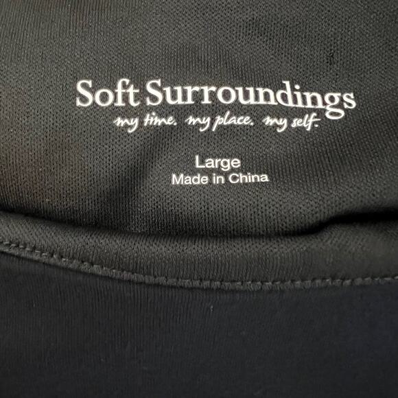 Soft Surroundings Womens Maxi Dress Large Black Ruched Side Sleeveless Knit - Picture 5 of 6